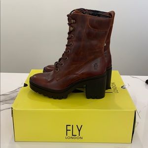 Fly London Tiel Lace-up Boot - Brick